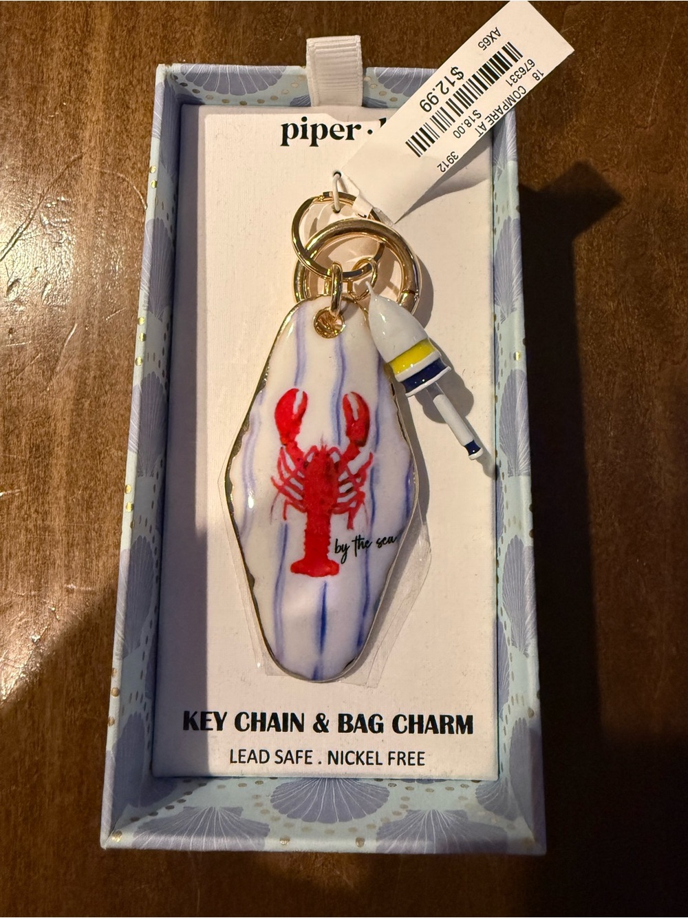 Piper K Lobster Keychain- New with Tags